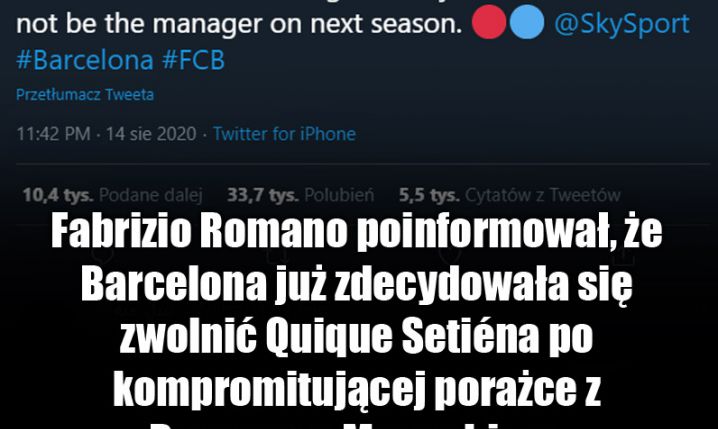 BARCA PODJĘŁA DECYZJĘ WS. QUIQUE SETIENA!